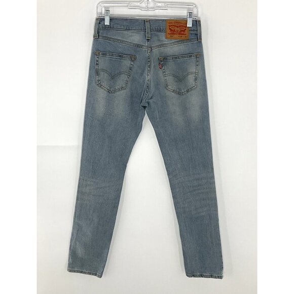 Levis 511 Jeans Mens 29x27 Blue Slim Straight Mid Rise Light Wash Stretch Denim - Picture 7 of 12